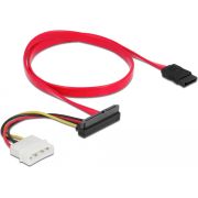 DeLOCK 86078 SATA-kabel 0,5 m SATA 7-pin SATA 22-pin + Molex (4-pin) Zwart, Rood, Wit