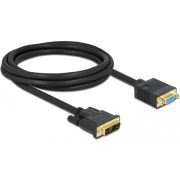 DeLOCK 86753 video kabel adapter 2 m DVI VGA (D-Sub) Zwart