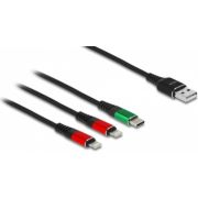 DeLOCK 86821 USB-kabel USB 2.0 1 m USB A USB C/Lightning Zwart, Groen, Rood