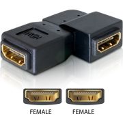 DeLOCK Adapter HDMI female > HDMI female 90&deg; left HDMI 1.3 Zwart