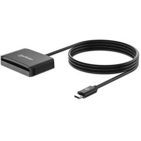 Manhattan USB-C smartcardlezer met contact, met microSD-slot, USB-C male connector, compatibel met W