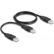 DeLOCK 80000 USB-kabel USB 2.0 0,7 m USB A 2 x USB A Zwart