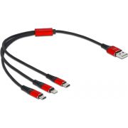 DeLOCK 86708 USB-kabel USB 2.0 0,3 m USB A Zwart, Rood