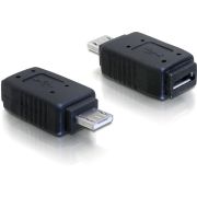 DeLOCK Adapter USB micro-A+B female to USB micro A-male Zwart