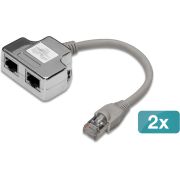 Digitus DN-93904-2 network splitter Grijs, Zilver