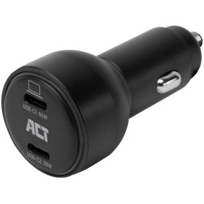 ACT 2-poorts USB-C fast charge autolader 95W met Power Delivery PPS. Quick Charge en GaNFast