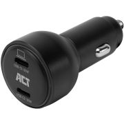 ACT 2-poorts USB-C fast charge autolader 95W met Power Delivery PPS. Quick Charge en GaNFast