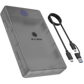 ICY BOX Spade Base 388 HDD-/SSD-behuizing Zwart, Transparant 2.5/3.5