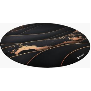 Arozzi Zona Round Floor Pad Zwart, Goud Microvezel, Rubber