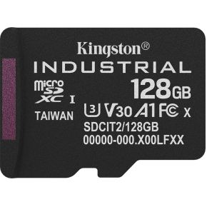 Kingston Technology 128GB microSDXC Industrial C10 A1 pSLC-kaart enkele verpakking zonder adapter