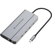 Conceptronic DONN34G laptop dock & poortreplicator Bedraad USB 3.2 Gen 2 (3.1 Gen 2) Type-C Grijs