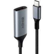 Lindy 43426 video kabel adapter 0,15 m USB Type-C DisplayPort Grijs, Zwart