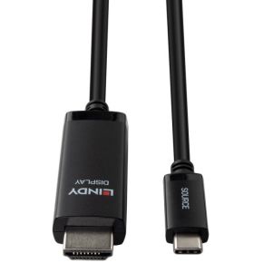 Lindy 43433 video kabel adapter 1 m USB Type-C HDMI Zwart