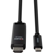 Lindy 43435 video kabel adapter 3 m USB Type-C HDMI Zwart