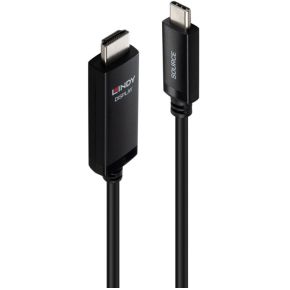 Lindy 43436 video kabel adapter 5 m USB Type-C HDMI Zwart