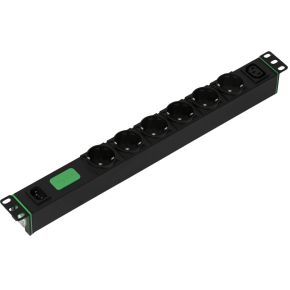 APC Easy Rack PDU, Basic, horizontaal, 1-fasig, 2,3 kW, 230 V, 10 A, 6 x SCHUKO- en 1 x C13-uitgange