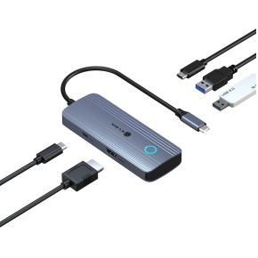 ICY BOX IB-DK4081-SO Bedraad USB 3.2 Gen 1 (3.1 Gen 1) Type-C Antraciet