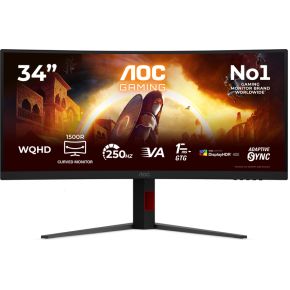 AOC G4 CU34G4ZCA computer monitor 86,4 cm (34 ) 3440 x 1440 Pixels Wide Quad HD Zwart, Rood