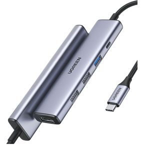 Ugreen 15495 laptop dock & poortreplicator Bedraad USB 3.2 Gen 1 (3.1 Gen 1) Type-C Grijs