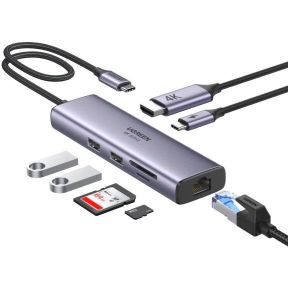 Ugreen 7-in-1 USB-C Hub CM498 Docking Dock Grijs