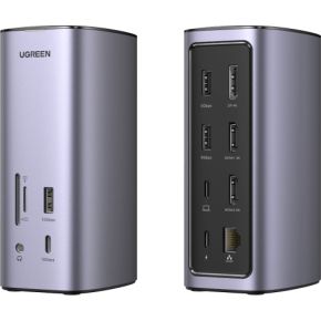 Ugreen USB-C Docking Station 12-in-1 Bedraad Zilver