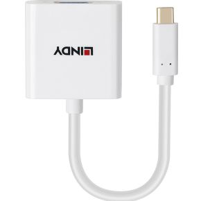 Lindy 43437 video kabel adapter 0,1 m USB Type-C VGA (D-Sub) Wit