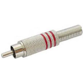 Mannelijke Rca Plug Vernikkeld Rood 10 St huismerk kopen in de aanbieding