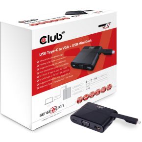 CLUB3D USB 3.0 Type-C to VGA + USB Mini Dock USB 3.1 (3.1 Gen 2) Type-?