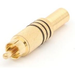 Mannelijke Rca Plug Verguld Zwart 10 St huismerk kopen in de aanbieding