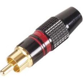 Mannelijke Rca Plug Vergulde Stekker Zwarte Behuizing Rode Ring 4 St huismerk kopen in de aanbieding