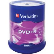 1x100-Verbatim-DVDR-4-7GB-16x-Speed-mat-zilver
