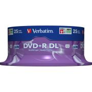 1x25-Verbatim-DVDR-double-layer-8x-Speed-8-5GB-mat-zilver
