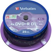 1x25-Verbatim-DVDR-double-layer-8x-Speed-8-5GB-mat-zilver