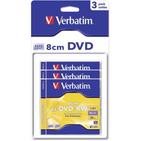 1X3 Verbatim Dvdrw 14Gb Jc 4X 8Cm Matt Silver Blister verbatim kopen in de aanbieding