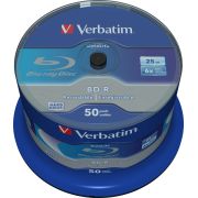 1x50-Verbatim-BD-R-Blu-Ray-25GB-6x-Speed-Datalife-No-ID-Cakebox