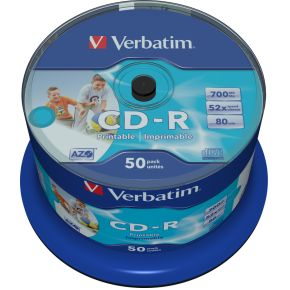 1x50 Verbatim CD-R 80 / 700MB 52x Speed wide printable generic