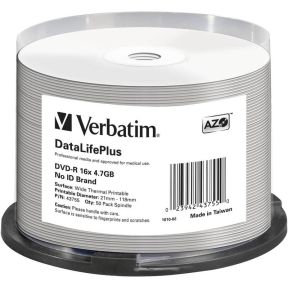 1X50 Verbatim Dvd R 47Gb 16X White Wide Printable Non verbatim kopen in de aanbieding