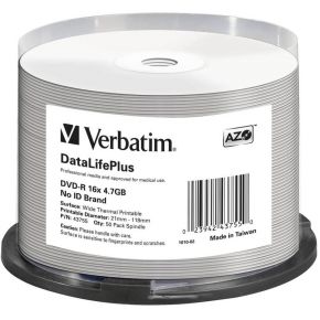 Verbatim DVD-R 16X 50st. No-ID Spindle Printable