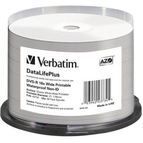 Verbatim DVD-R 16X 50st. Waterproof No-ID Spindle Printable