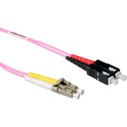 ACT 1,5 meter LSZH Multimode 50/125 OM4 glasvezel patchkabel duplex met LC en SC connectoren