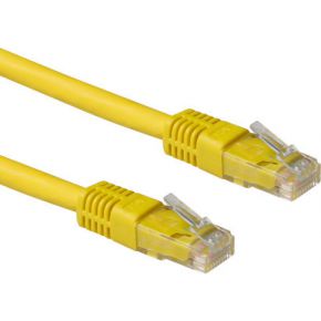 ACT Gele 10 meter LSZH U/UTP CAT6A patchkabel met RJ45 connectoren