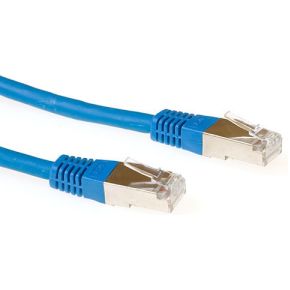 ACT Blauwe 10 meter LSZH SFTP CAT6A patchkabel met RJ45 connectoren