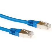 ACT Blauwe 10 meter LSZH SFTP CAT6A patchkabel met RJ45 connectoren