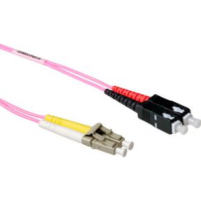 ACT 20 meter LSZH Multimode 50/125 OM4 glasvezel patchkabel duplex met LC en SC connectoren