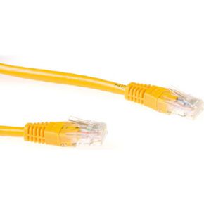 ACT Gele 10 meter U/UTP CAT6A patchkabels met RJ45 connectoren