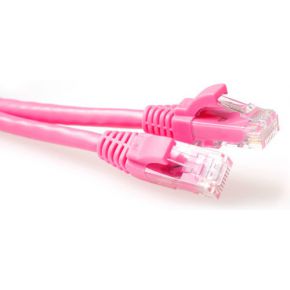 ACT Roze 10 meter U/UTP CAT6A patchkabel snagless met RJ45 connectoren