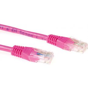 ACT Roze 15 meter U/UTP CAT6A patchkabels met RJ45 connectoren