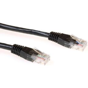 ACT Zwarte 15 meter U/UTP CAT6A patchkabels met RJ45 connectoren