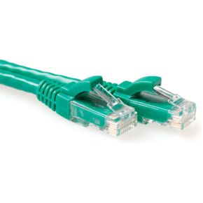 ACT Groene 15 meter U/UTP CAT6A patchkabel snagless met RJ45 connectoren