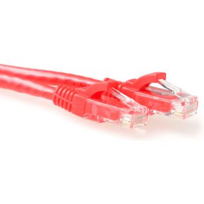 ACT Rode 20 meter U/UTP CAT6A patchkabel snagless met RJ45 connectoren